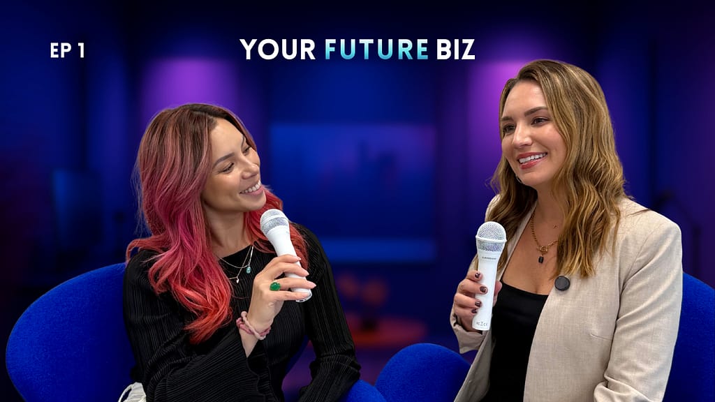 Mandy McEwen and Lindsay Rios discussing idea validation on the Your Future Biz podcast